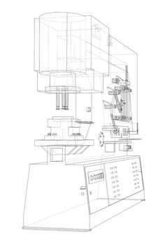 Metalworking CNC machine. Cutting metal technology. 3d illustration