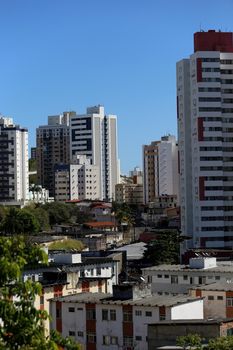salvador, bahia, brazil - august 9, 2018: view of residential buildings in condominiums in the neighborhood of Imbui in the city of Salvador.