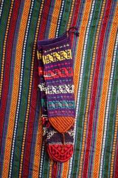 handmade colorful Turkish ethnic styled woven woolen socks