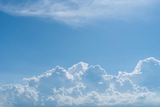 Copy space minimal concept of summer blue sky and white cloud abstract blank background.