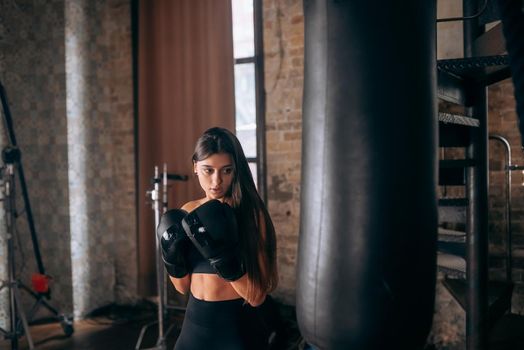 Woman boxing workout at the gym