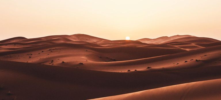 Panoramic view of sand dunes at Sahara Desert,Morocco