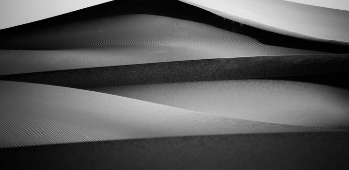 Panoramic view of sand dunes at Sahara Desert,Morocco