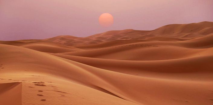 Sand dune on the edge of the Sahara Desert,Morocco