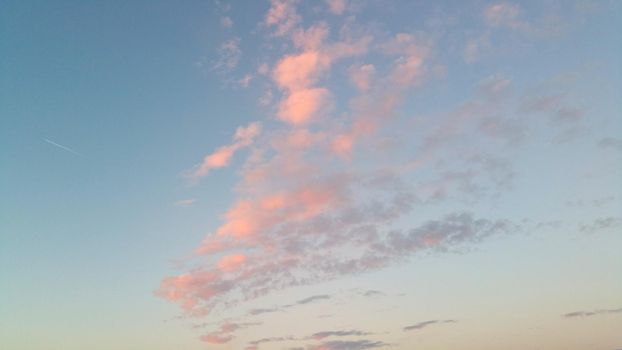 Light air pink clouds on the sunset.