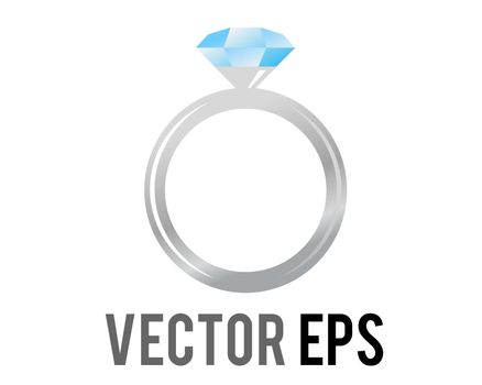 The isolated vector engagement wedding diamond with white gold ring icon