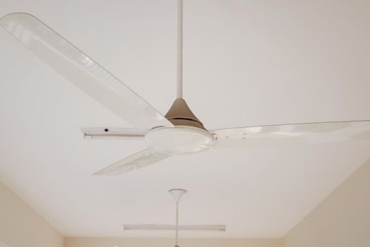 Rotation of ceiling fan close up ,