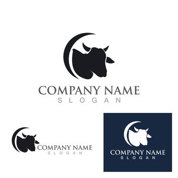 Cow Logo Template vector icon illustration design