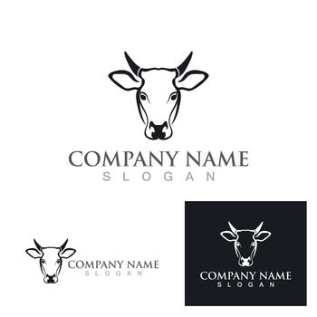 Cow Logo Template vector icon illustration design