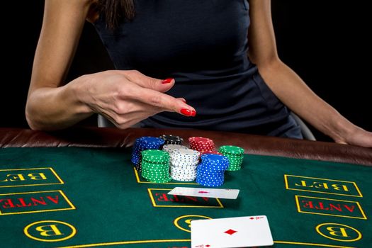 Poker play. Cards in a player's hand