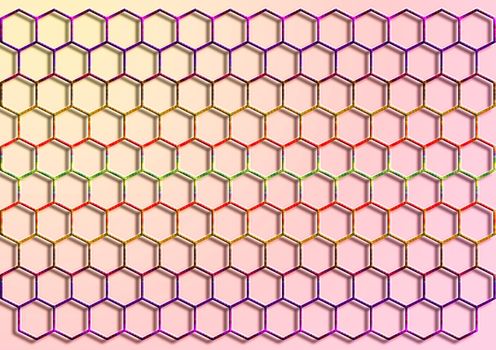 Abstract background in the form of honeycombs