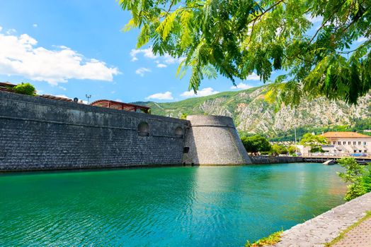 Kotor Bastion fortification at sunny summer day, Montenegro