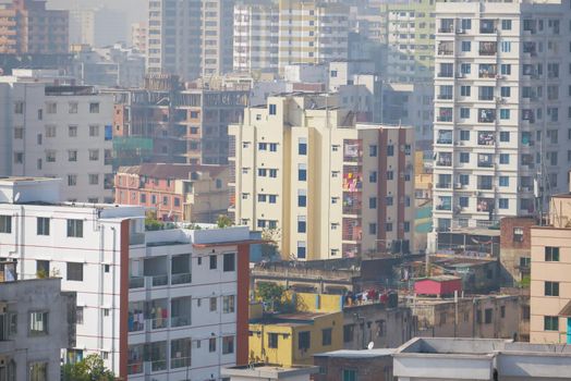 dhaka city buildings at sunny day .