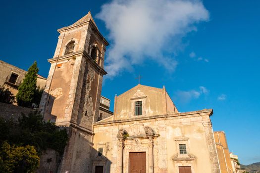 Church of the Aracoeli in a sunny day and blue sky background, San Marco d'Alunzio, Sicily italy