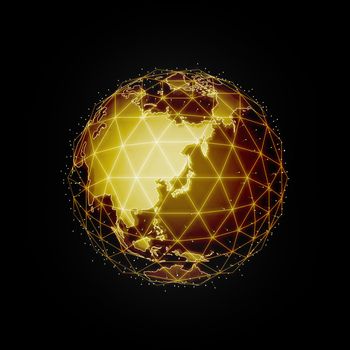 Digital earth illustration ( global network, technology motif )