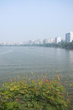 financial and residential buildings in dhaka city in bangladesh,