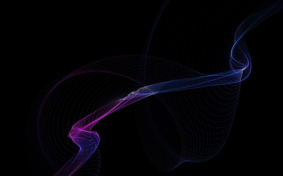 Dark abstract background with a glowing abstract waves, abstract background