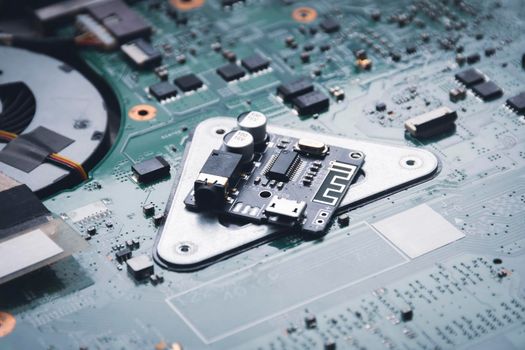 Audio receiver signal circuit board on the electronic circuit board