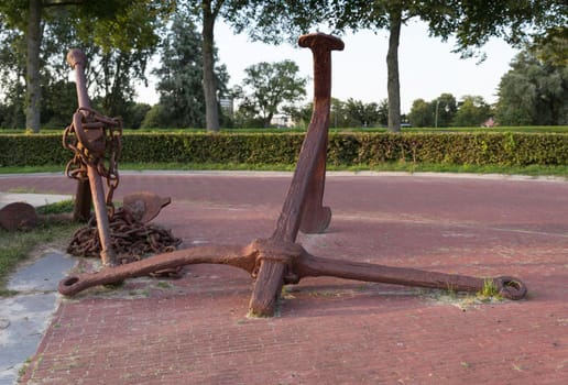 old ancor in the port of the dutch village of hellevoetsluis