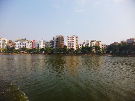 financial and residential buildings in dhaka city in bangladesh,