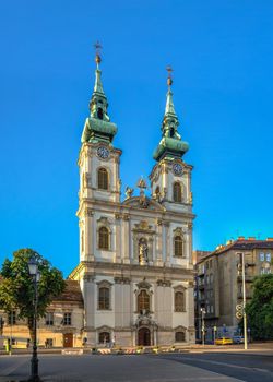 Budapest, Hungary 18.08.2021. Church of st. Anna in Budapest, Hungary, on a sunny summer morning