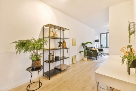 Designed in a minimalistic style room interior