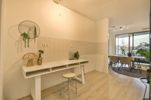 Designed in a minimalistic style room interior