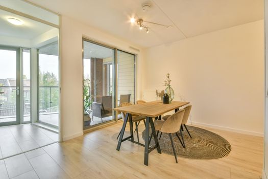Spacious dining room of a luxury house