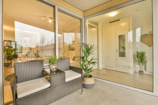 Designed in a minimalistic style room interior