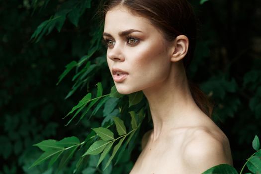 attractive woman makeup spa nature fresh air Lifestyle. High quality photo