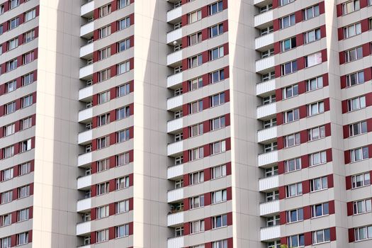 Typical high rise apartment building in the former eastern part of Berlin, Germany