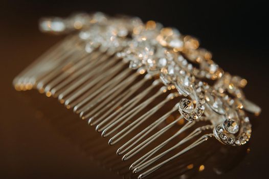 image of a hair clip on the wedding day.