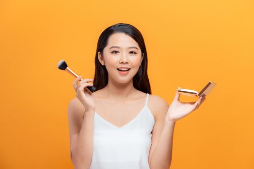 young attractive asian woman beauty image,brush