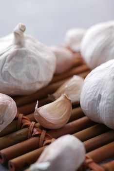 close up pf garlic on white background,,