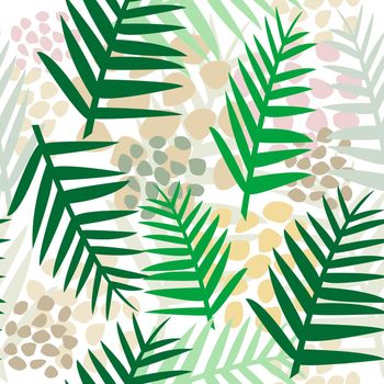Abstract seamless tropical fern leaf background