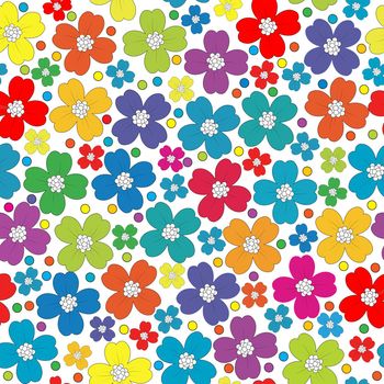 Colorful seamless pattern with flowers