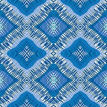 Blue striped pattern in geometrical shapes