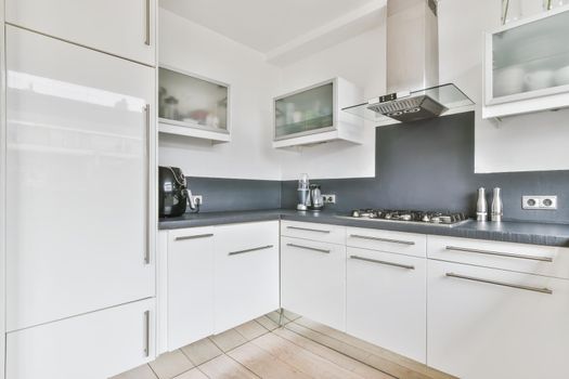 Cozy kitchen zone with in a spacious apartment