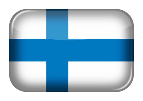 A Finland web icon rectangle button with clipping path 3d illustration