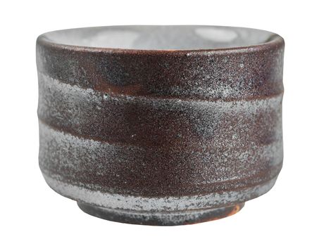 clay cup isolated on white background, save clipping path.