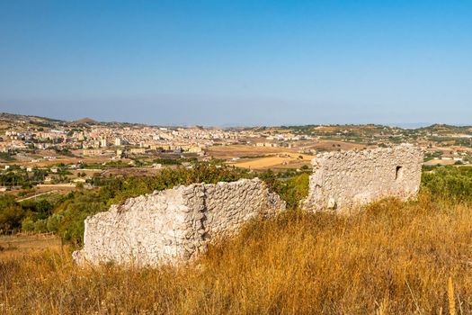 View of the town of Canicatti - Canicatti' - near Agrigento in a sunny summer afternoon, Sicily Italy
