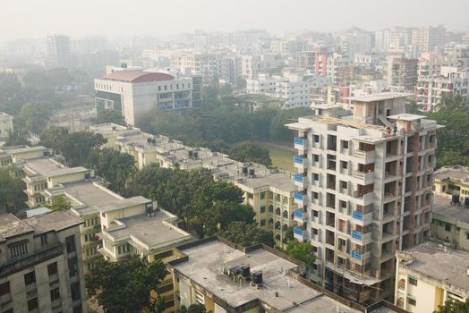 dhaka city buildings at sunny day .