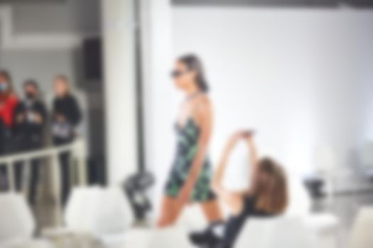 Fashion runway out of focus. The blur background.