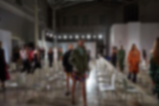 Fashion runway out of focus. The blur background.