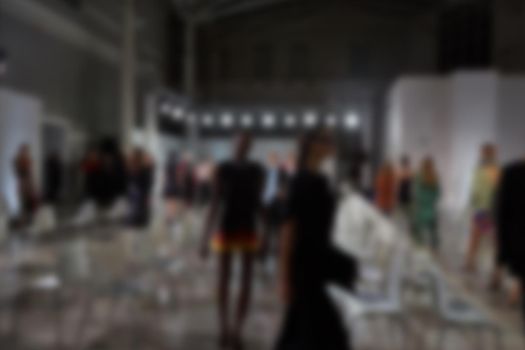 Fashion runway out of focus. The blur background.