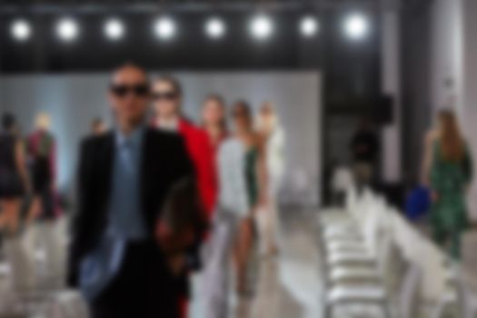 Fashion runway out of focus. The blur background.