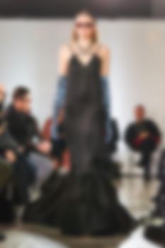 Fashion runway out of focus. The blur background.