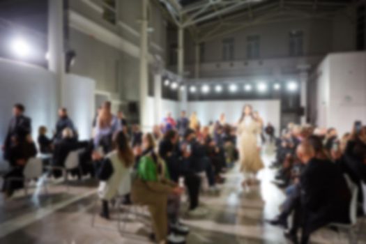 Fashion runway out of focus. The blur background.