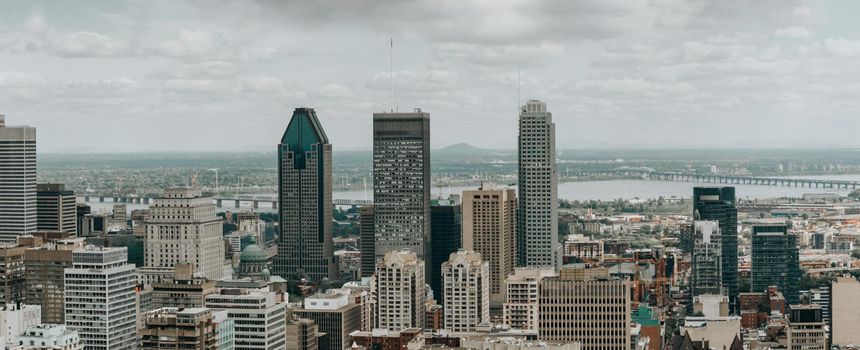 Montreal cityscape skyline from Mont Royal Canada