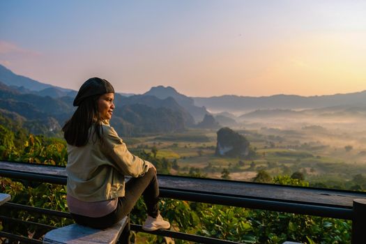 sunrise at Phu Langka in Northern Thailand, Phu Langka national park covers the area of approximately 31,250 Rai in Pai Loam Sub-district, Ban Phaeng District of Nakhon Phanom Province Thailand